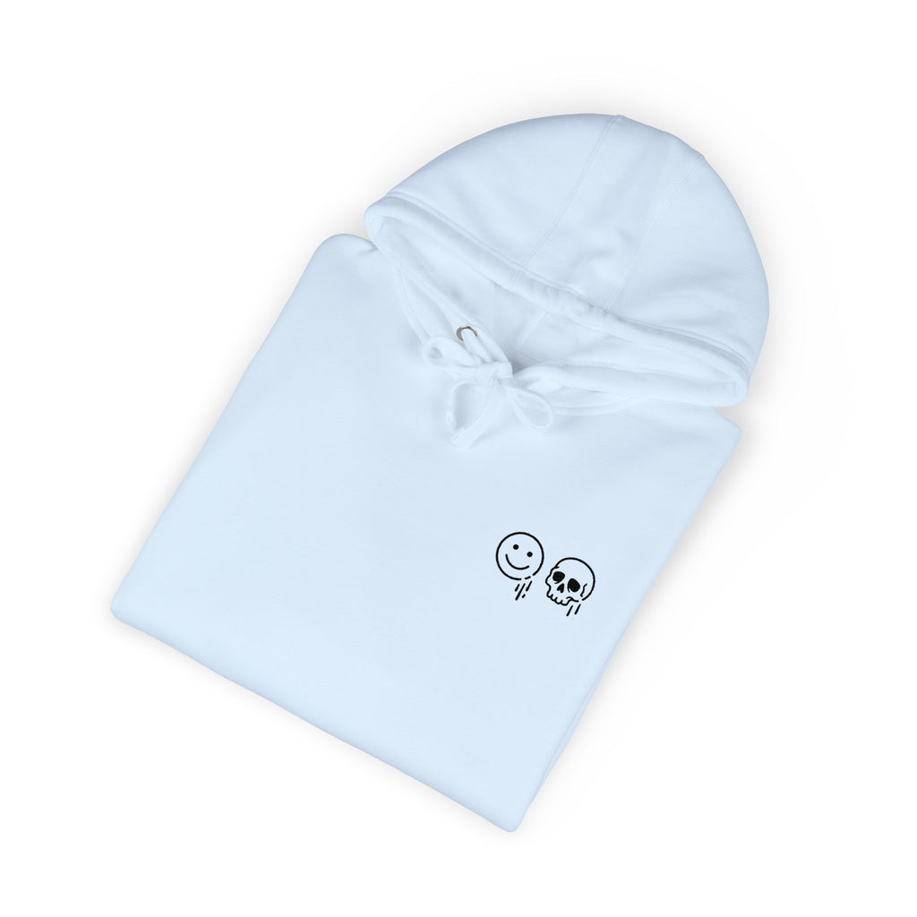 Skull & Smile Hoodie — Minimal Chest Graphic Casual Pullover