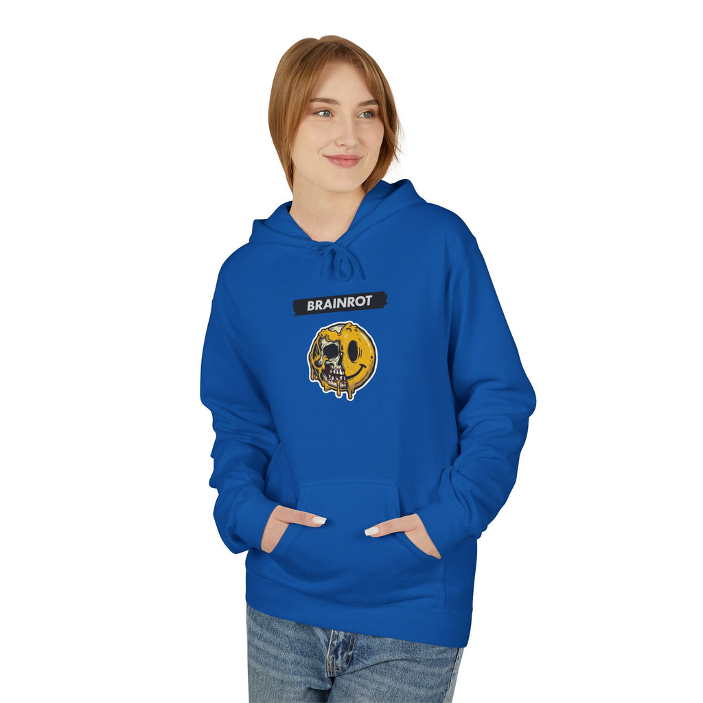 Brainrot Hoodie — Vintage Smiley Skull Graphic Pullover