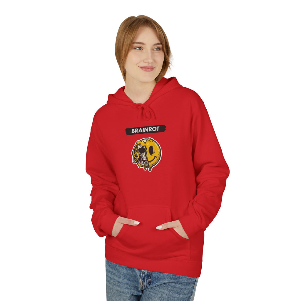 Brainrot Hoodie — Vintage Smiley Skull Graphic Pullover