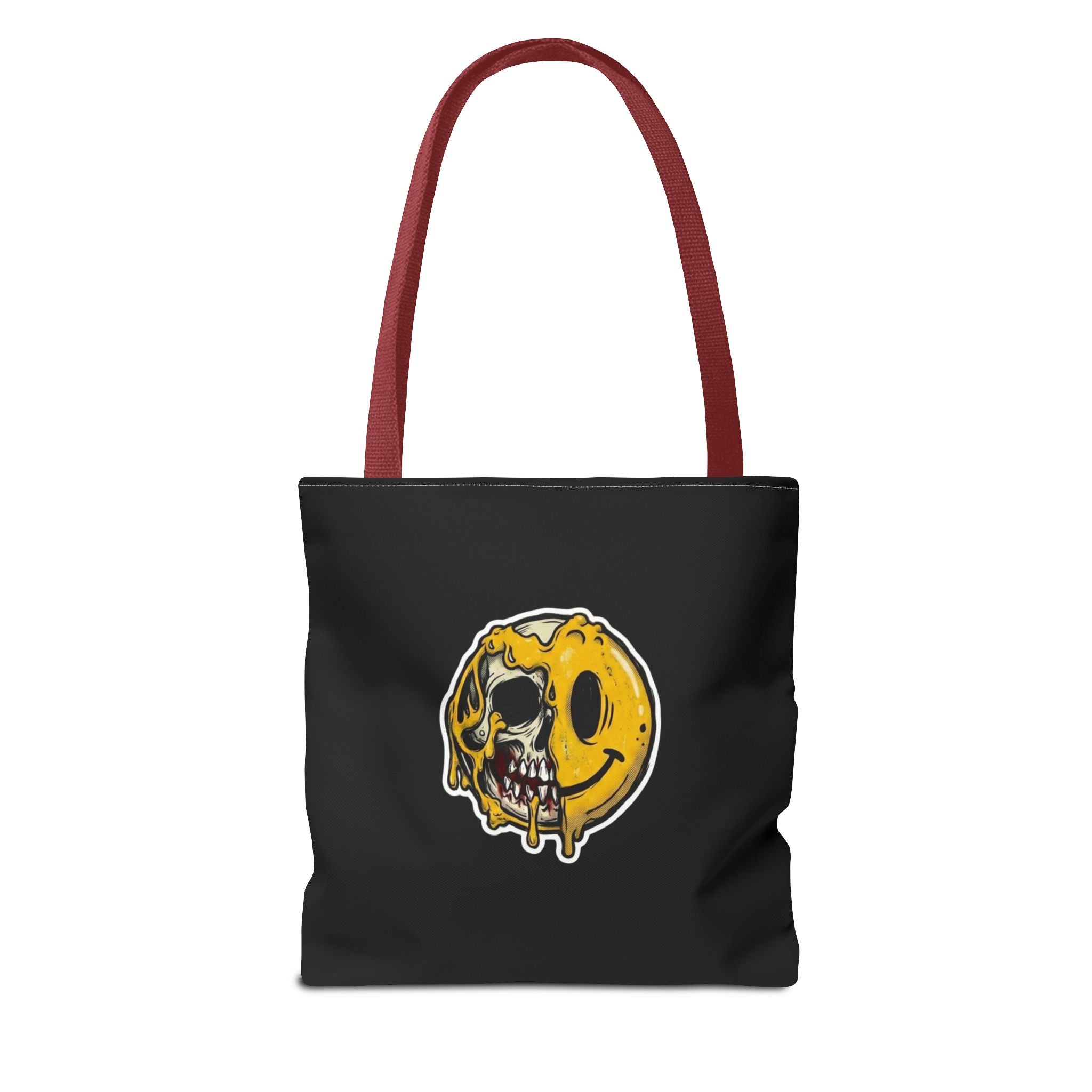 Brainrot Smiley Tote Bag — Grunge Melting Smile Design