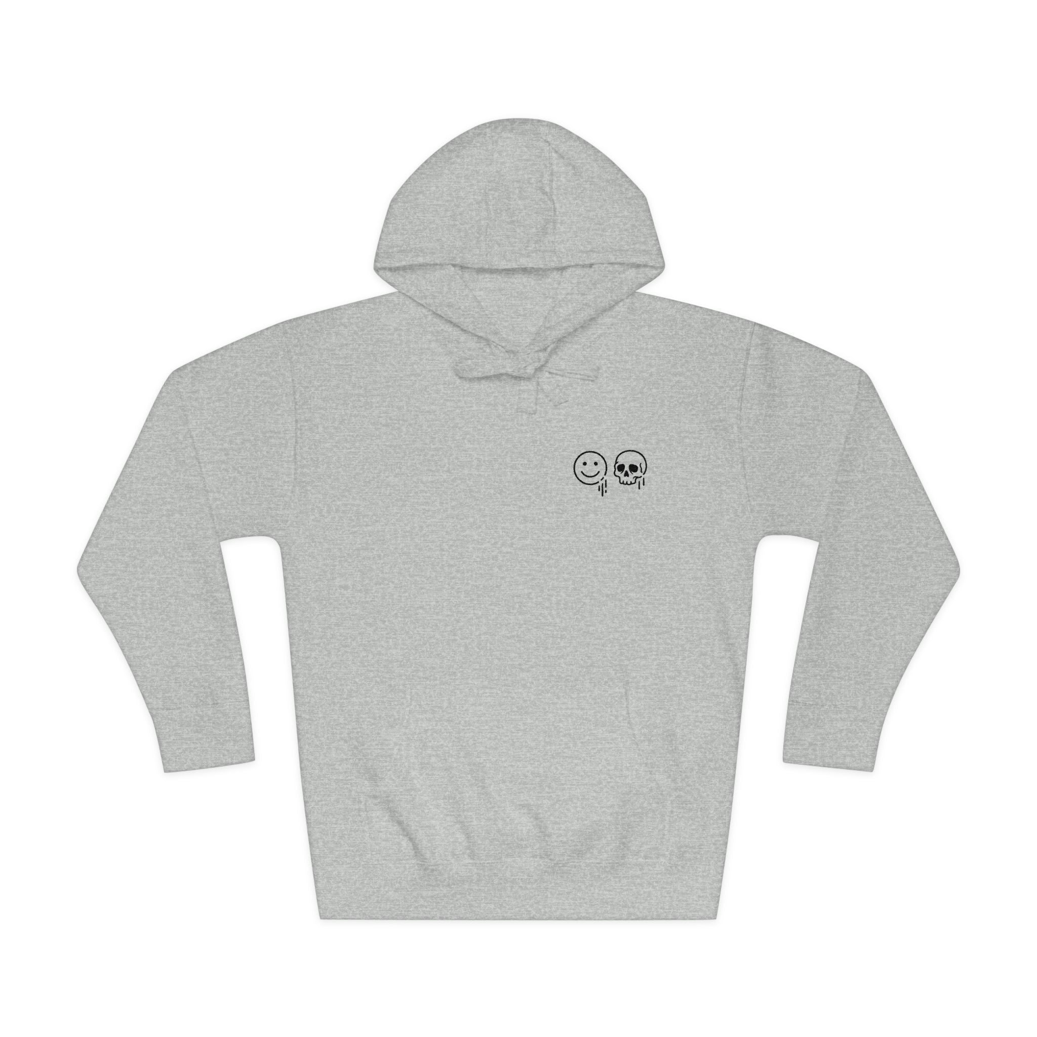 Skull & Smile Hoodie — Minimal Chest Graphic Casual Pullover