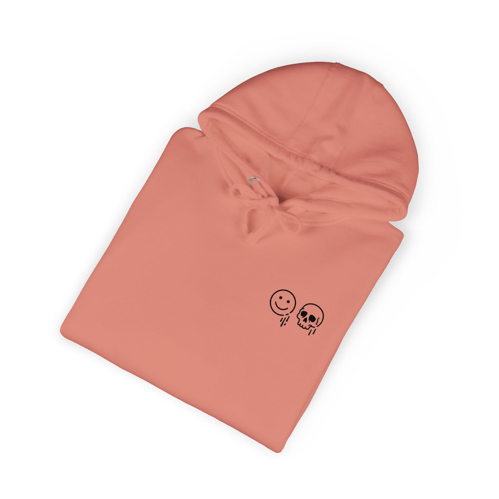 Skull & Smile Hoodie — Minimal Chest Graphic Casual Pullover