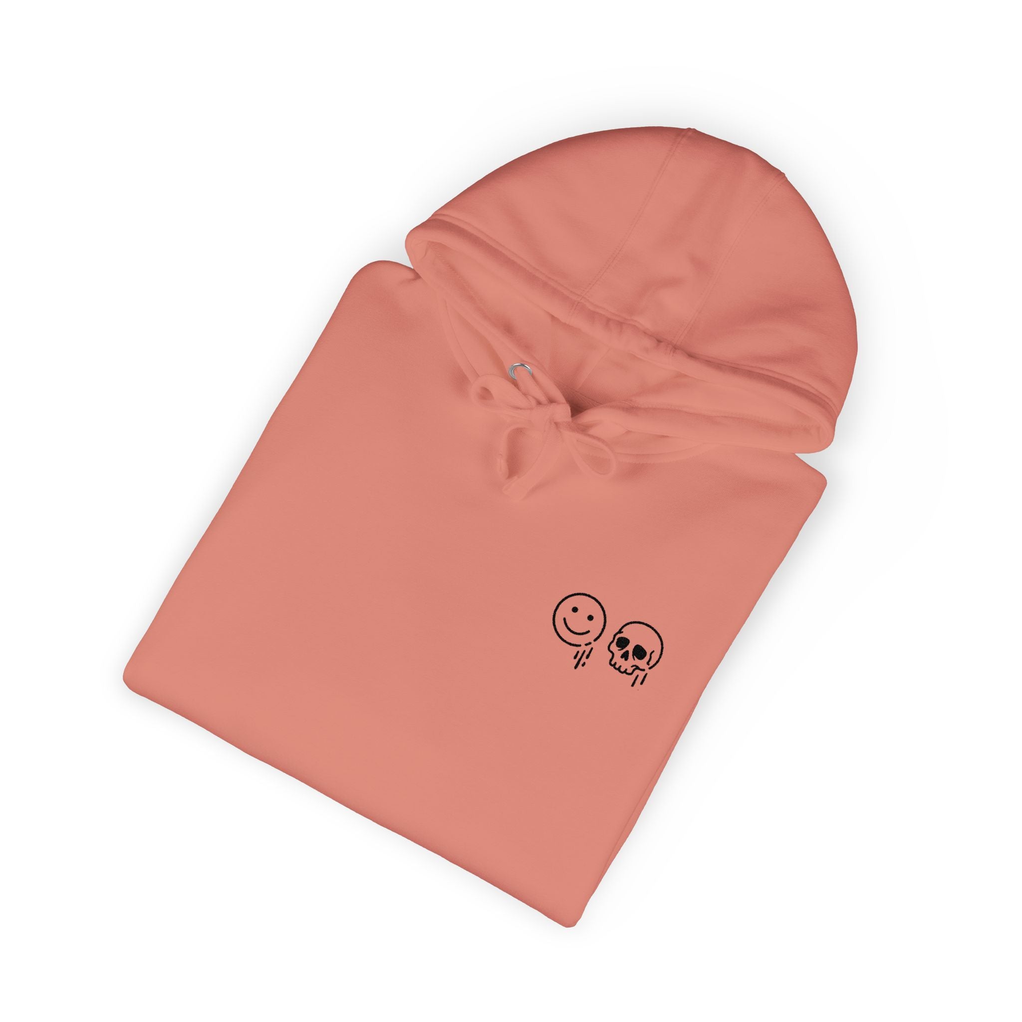 Skull & Smile Hoodie — Minimal Chest Graphic Casual Pullover