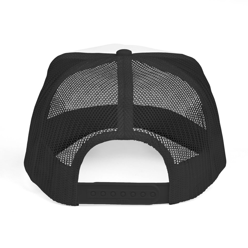 Smiley And Skull Drip Trucker Hat — Edgy Contrast Mesh Cap