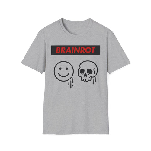 Brainrot Graphic T-Shirt — Smiley & Skull Drip Design