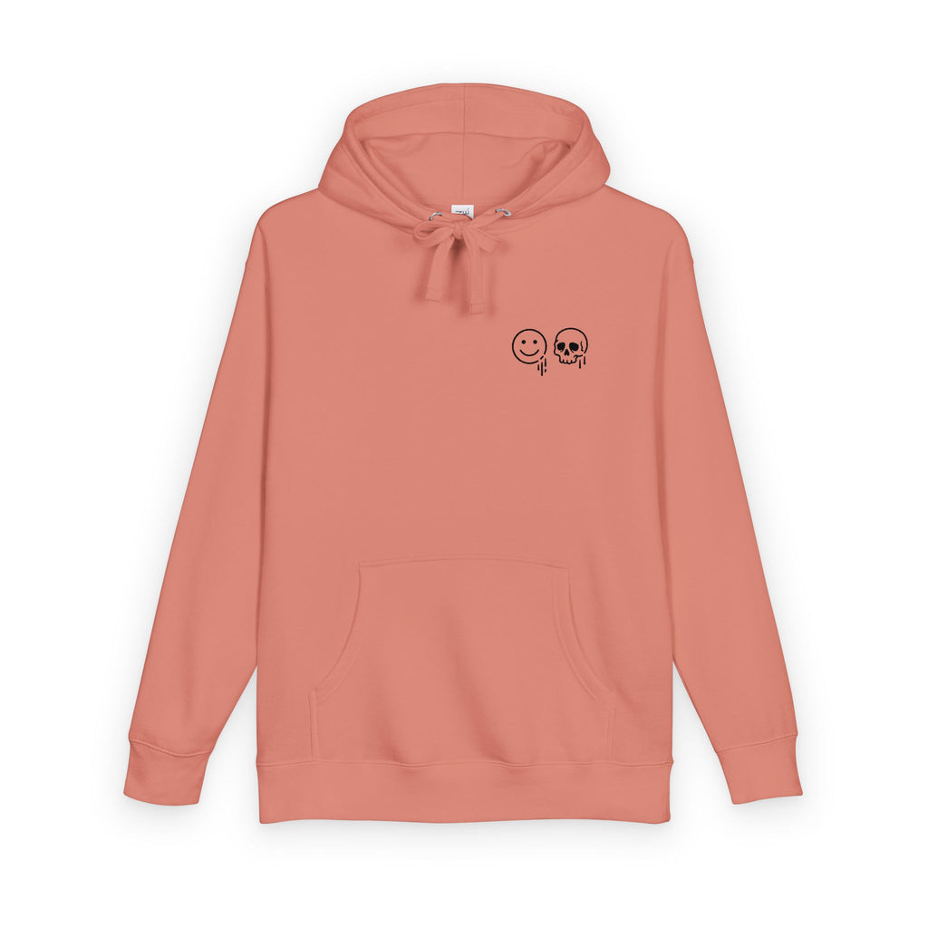 Skull & Smile Hoodie — Minimal Chest Graphic Casual Pullover
