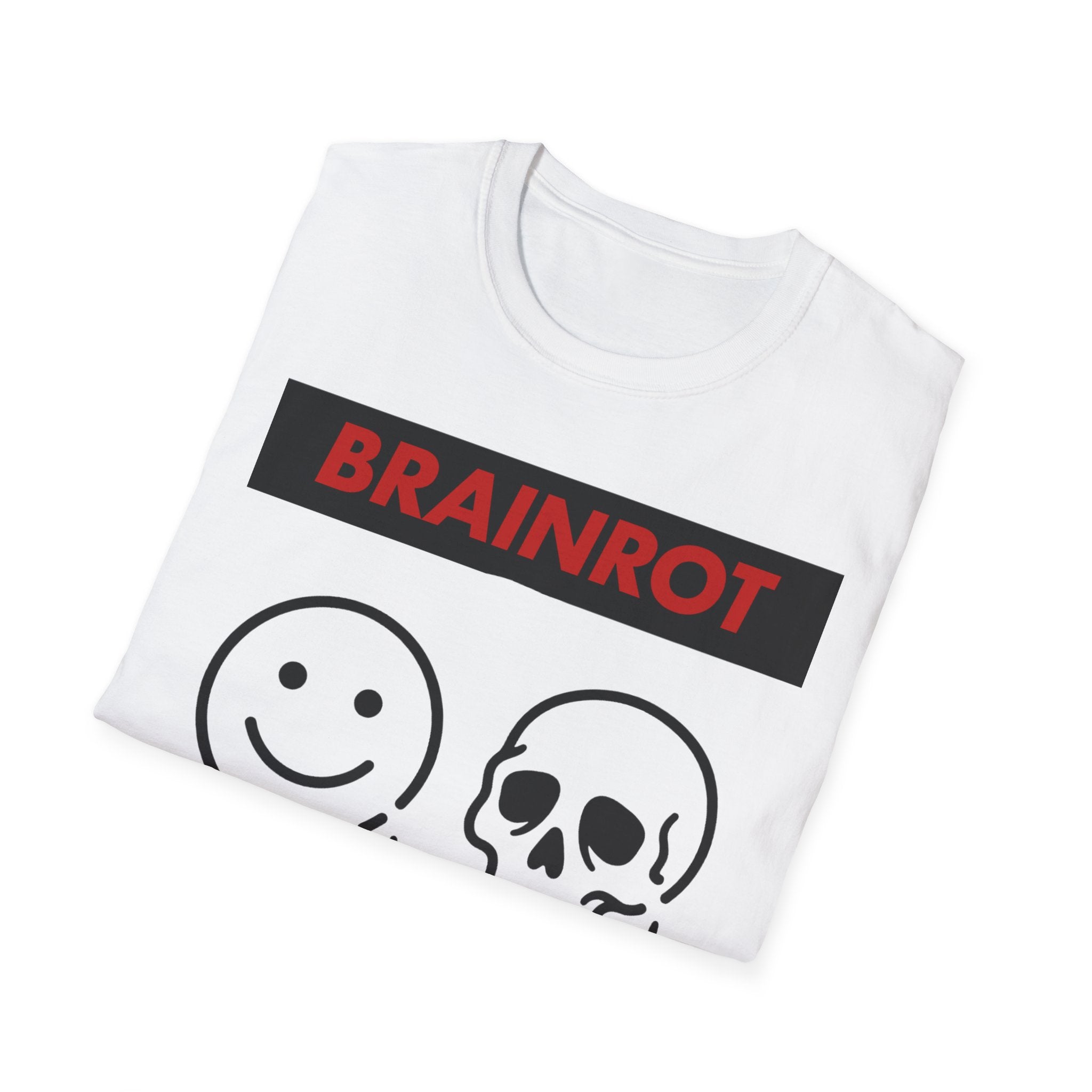 Brainrot Graphic T-Shirt — Smiley & Skull Drip Design