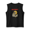 Brainrot Smiley Skull Muscle Tank — Retro Horror Graphic Tank Top