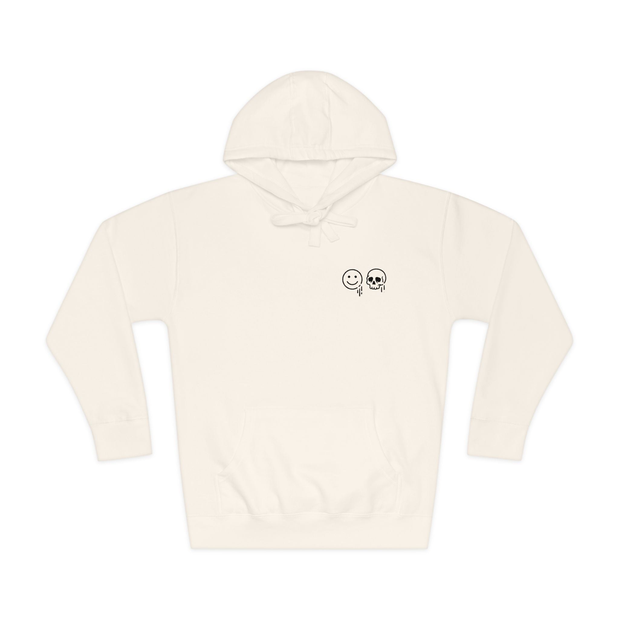 Skull & Smile Hoodie — Minimal Chest Graphic Casual Pullover