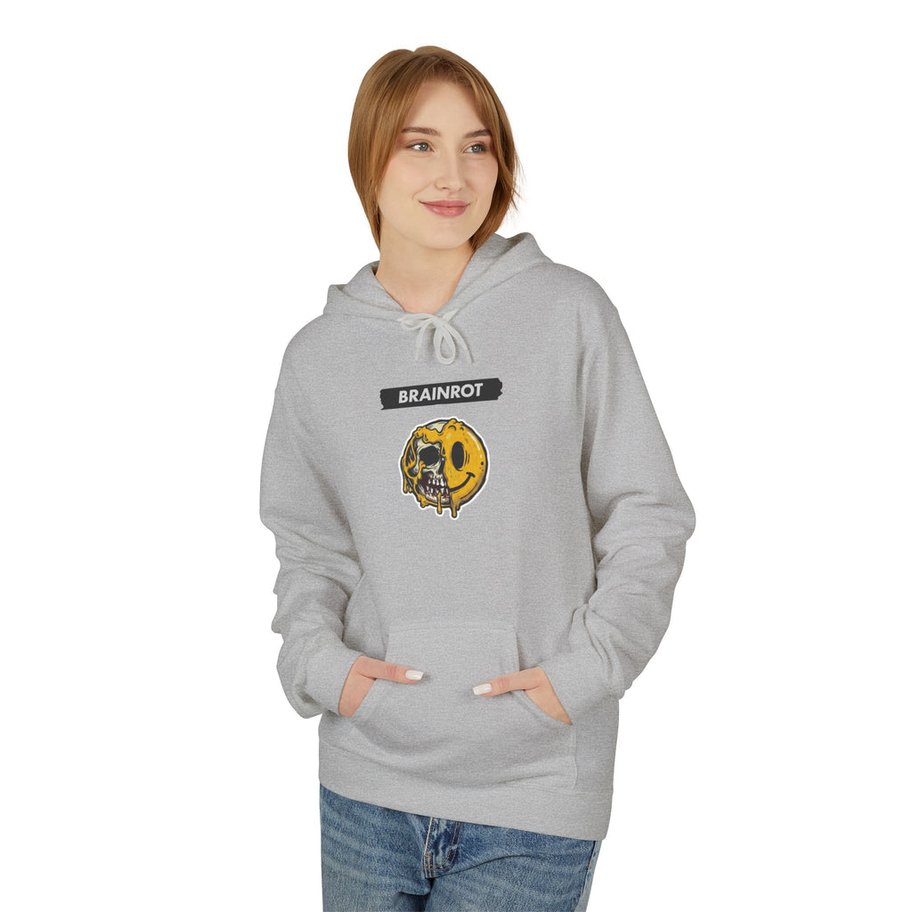 Brainrot Hoodie — Vintage Smiley Skull Graphic Pullover