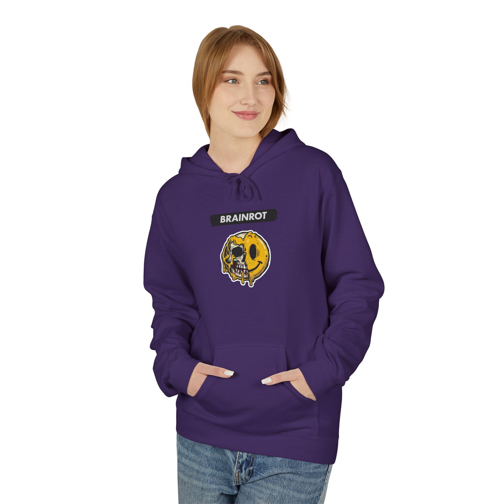 Brainrot Hoodie — Vintage Smiley Skull Graphic Pullover