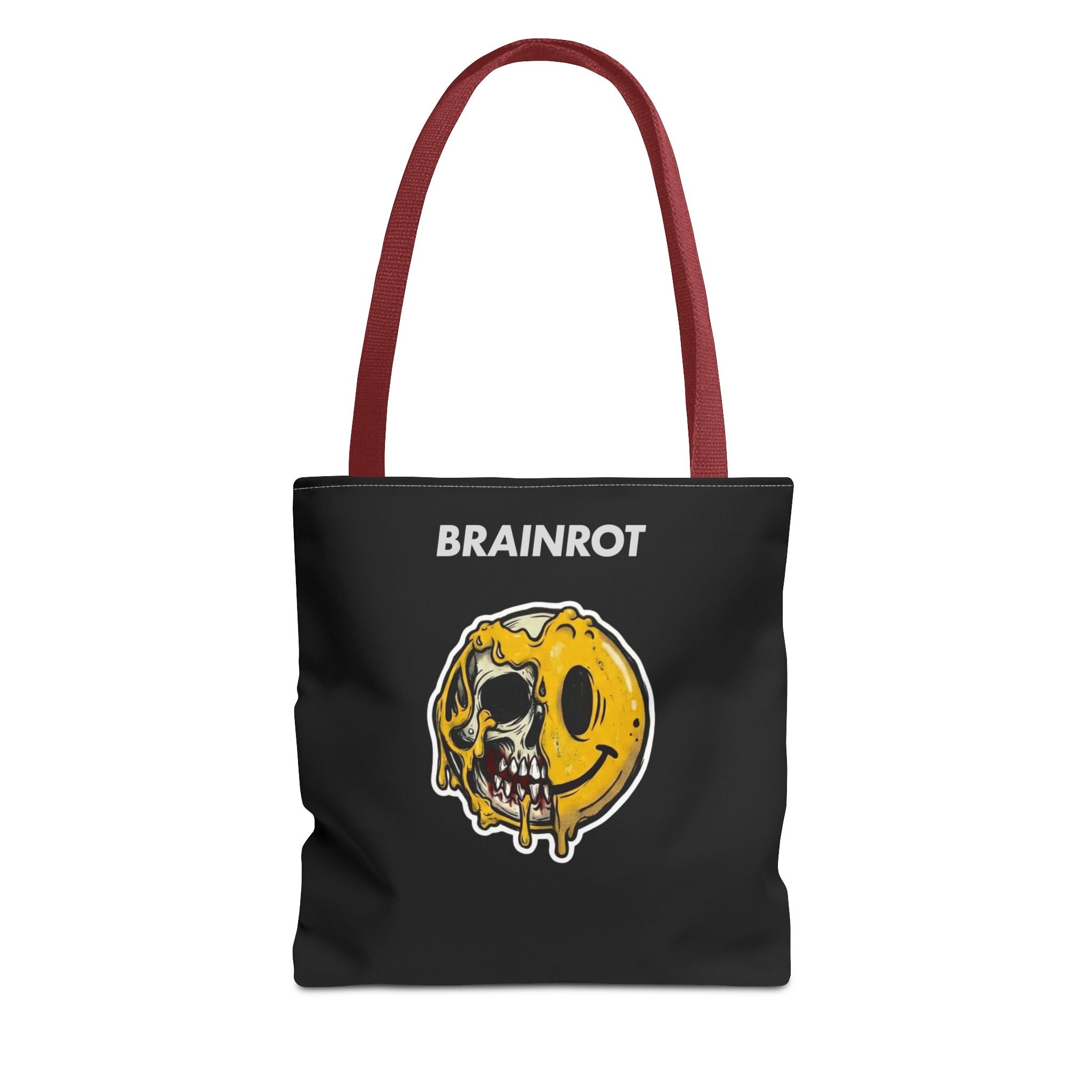 Brainrot Smiley Tote Bag — Grunge Melting Smile Design