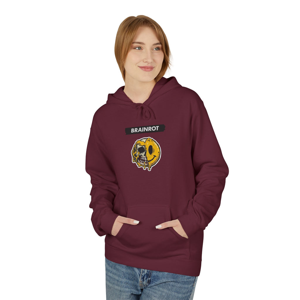 Brainrot Hoodie — Vintage Smiley Skull Graphic Pullover